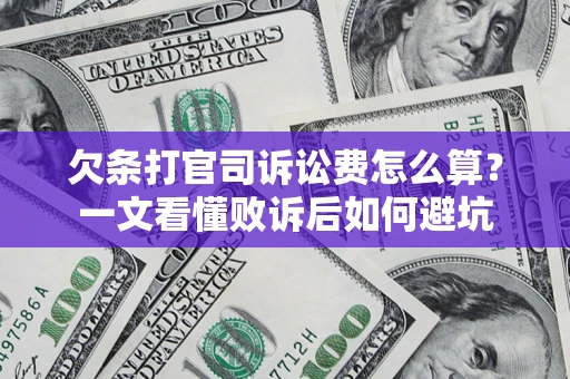 北京欠条打官司诉讼费怎么算？一文看懂败诉后如何避坑
